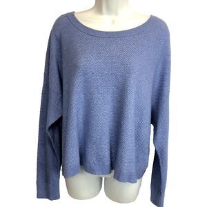 Waffle Knit Sweater Offline by Aerie Womens Size XL Blue Pullover